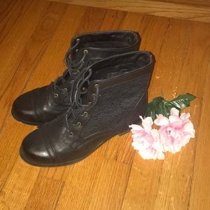 Black Lace Combat Boots